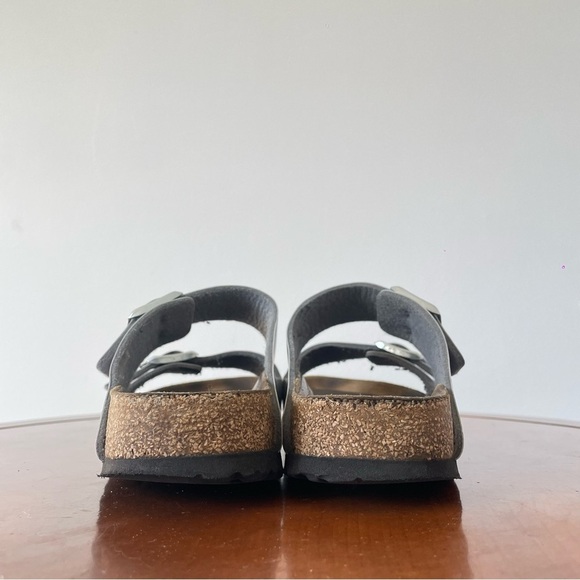 Birkenstock Arizona Silver Birko-Flor Soft Footbed Slide Sandals | EU 39 - Picture 2 of 8